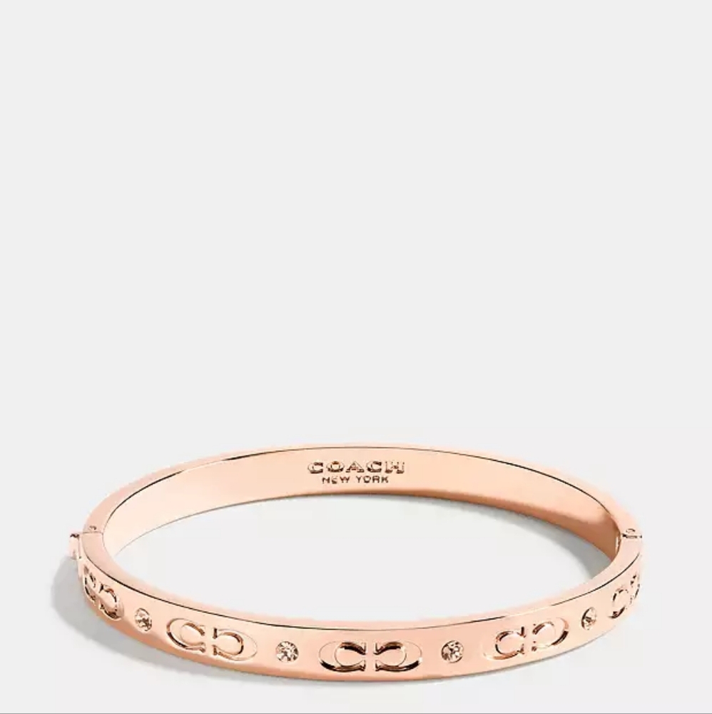 COACH Signature Hinged Bangle Bracelet NWT